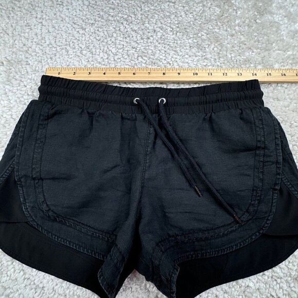 Athleta Beachside Bali Linen Shorts Black - Picture 6 of 9